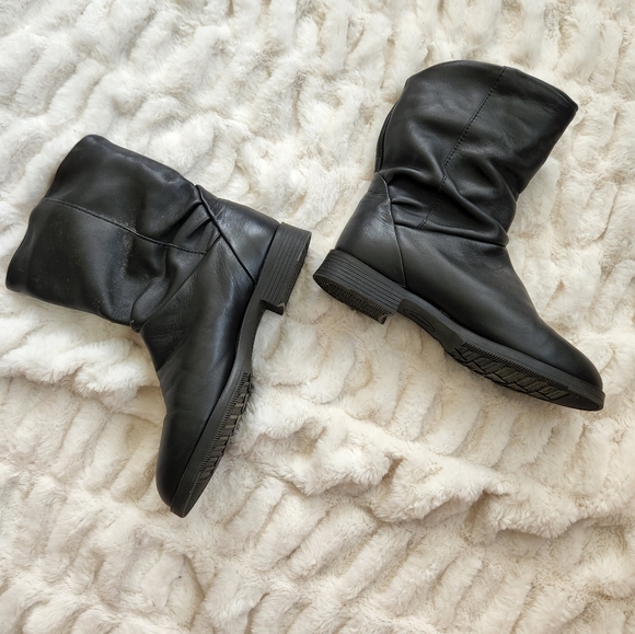 Vintage size 7 Narrow Leather Slouchy Dexter Hipster Boots Shoes - Picture 2 of 6